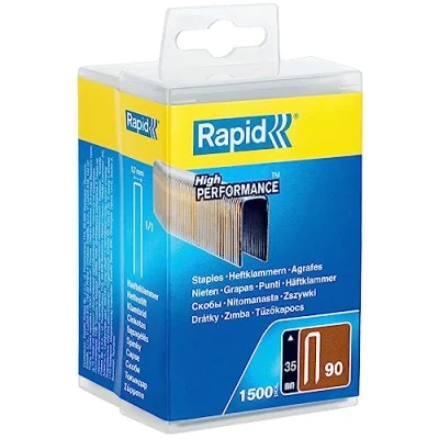 Imagen de Rapid Caja de Grapas Corona Estrecha para Madera y Exteriores N.º90 Acero Galvanizado, 3 mm 3.000