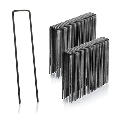 Imagen de GardenMate, Grapas de sujeción 150 mm largo 25 ancho alambre acero 2,9 mm, 100 unidades
