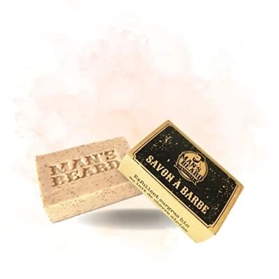 Imagen de Man&#039;s Beard Jabón exfoliante de leche cabra para barba Made in France 100 gr