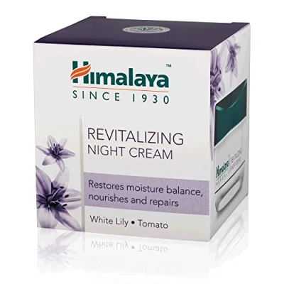 Imagen de Himalaya Herbals Revitalizing Night Cream to Boosts Skin Oxygen, Removes Dullness, Dark Spots, Uneven Tone, Replenishes Moisture Overnight, Non Oily Face 50g