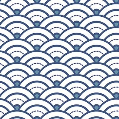Imagen de Draeger Azulejos y baldosas Adhesivos Pegatinas para redecorar fácilmente su Interior Set de 6 Cuadrados Centeno Adhesivo Ondulado Azul japonés 15 x cm