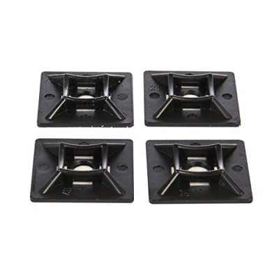 Imagen de Paquete de 100 bases negras para bridas cables, 28 mm x mm, soportes fijación adhesivos Gocableties
