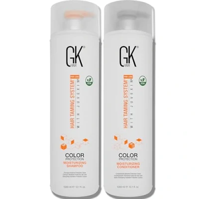 Imagen de GK HAIR Global Keratin Moisturizing Shampoo &amp; Conditioner Sets 1000ml Para Daños Secos Tratados Con Color Rizado Frizzy Orgánico Sin sulfato de parabenos Uso diario después una limpieza profunda