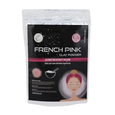 Imagen de Svatv Herbal French Pink Clay (Polvo de montmorillonita Arcilla rosa) Cuidado la piel hidratante y rejuvenecedor Mascarilla facial natural bricolaje 227g