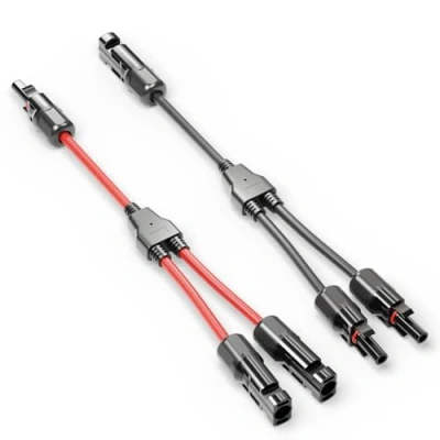 Imagen de deleyCON Cable Solar Y Adaptador 2/1 6mm² Enchufe PV4 / T Adapter IP68 1500V (M/FF, F/MM) Para Sistema Solar, Panel PV, Fotovoltaico (30cm)