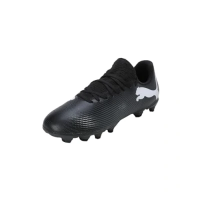 Imagen de Puma Future 7 PLAY FG/AG JR Unisex Botas de fútbol con tacos para niños, Talla: 28, Black/white Zapatos