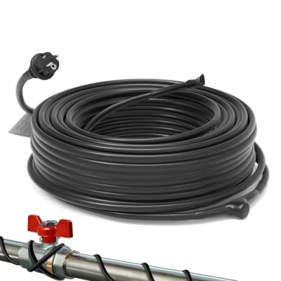 Imagen de HEATIT JHSF Cable Calefactor de protección contra heladas, 36 m, con termostato, 16,4 W/m, 230 V, IP65, Color Negro