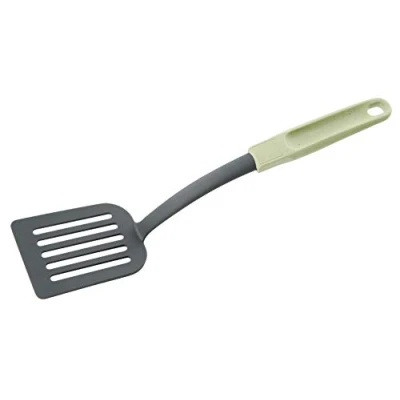 Imagen de Fackelmann Ecolution Espátula Ranurada, Mango Ergonómico fabricado con Materiales Sostenibles, Resistente +270ºC, utensilios de cocina, Verde Menta, 33x7 cm, 1 ud.