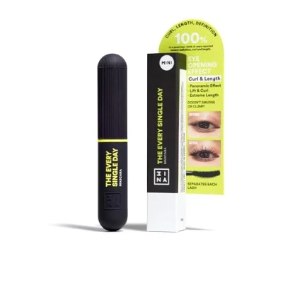 Imagen de 3INA MAKEUP The Every Single Day Mascara (mini) Máscara de Pestañas Negra Da Volumen y Longitud con Efecto Postizas Para Ojos Sensibles Travel Size Vegan Cruelty Free