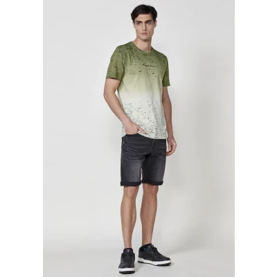 Imagen de Koroshi Camiseta estampada Kaki khaki, Hombre, Talla: Large, khaki