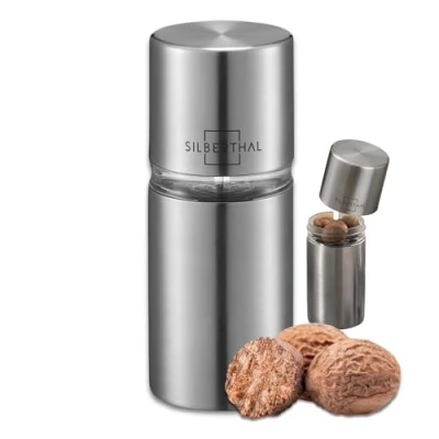 Imagen de SILBERTHAL Molinillo de nuez moscada Acero inoxidable Rallador para 4 nueces