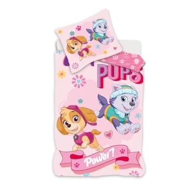 Imagen de Paw Patrol Juego de funda nórdica reversible 100 x 135 cm + almohada 40 60 cm, % algodón, con Stella y Everest (rosa)