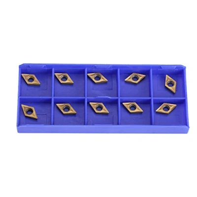 Imagen de 10pcs Insertos de Carburo Diamante CNC, DCMT070202 Cortador Tin coated Cuchillos Insercin Mquina Fresado para Acero Semielaborado