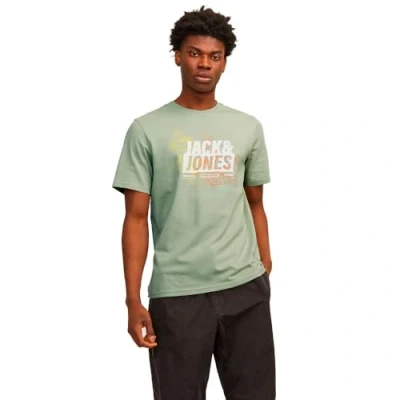 Imagen de Jack &amp; Jones Rundhals Camiseta estampada, Hombre, Talla: Medium, Desert sage