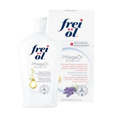 Imagen de frei öl aceite de cuidado la piel, especialista en cicatrices, estrías y manchas pigmento, corporal, microbiomas vegano, 200 ml