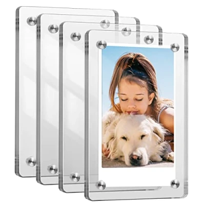 Imagen de Fintie marco de fotos magnético acrílico para película 3 pulgadas, doble cara frigorífico Fujifilm Instax Mini 11 9 90/Mini Link Printer, transparente
