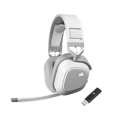 Imagen de Corsair HS80 MAX Wireless Auriculares para Juegos Multiplataforma con Bluetooth Dolby Atmos Micrófono de Calidad Broadcast Compatible iCUE PC, Mac, PS5, PS4, Switch, Móvil Blanco