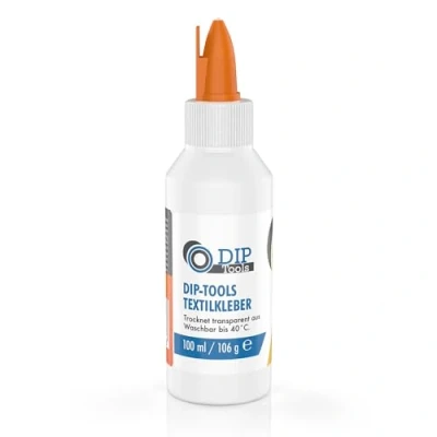 Imagen de DIP Tools Pegamento textil lavable a máquina,para textiles,poliéster,vaqueros,superadhesivo,extrafuerte,transparente y resistente al agua,sin residuos,inodoro sin disolventes (250 ml)