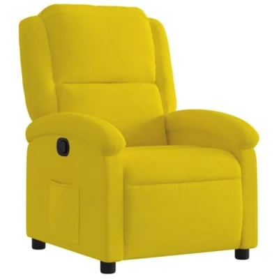 Imagen de vidaXL Sillón Reclinable, Silla con Respaldo Reposabrazos, de Televisión Relax Descanso, Asiento para Salón Hogar, Terciopelo Amarillo