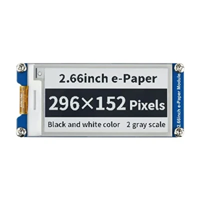 Imagen de Waveshare 2.66inch E Paper Ink 296x152 Pixels Display Module,Support Partial Refresh, Black/White Dual Color with SPI Interface