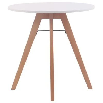 Imagen de Mesa Auxiliar Viktor I de Centro Redonda Mesita Café con Tablero MDF Moderna Blanca I, Tamaño:60 cm