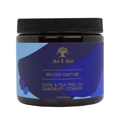 Imagen de As I Am Co Wash/Champú &quot;DRY &amp; ITCHY&quot; Con Aceite de Oliva y Árbol Té 454gr Hidratación brillo profundo APTO MÉTODO CURLY
