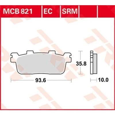 Imagen de TRW Sinter Maxi Scooter MCB821SRM Juego de pastillas freno