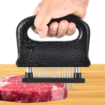 Imagen de KYSUN Ablandador de Carnes Acero Inoxidable, Herramienta Ablandamiento Carne con 48 Hoja Removible, Meat Tenderizer Herramientas Cocina para Ablandar y Aplastar Filetes Pollo Cerdo