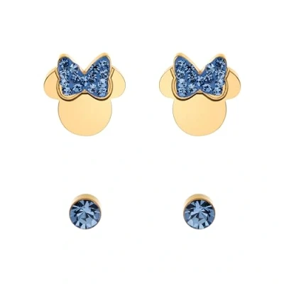 Imagen de Disney Pendientes infantiles de Minnie Mouse, Acero inoxidable, cristal circonita, joyas para niñas, Circonia cúbica