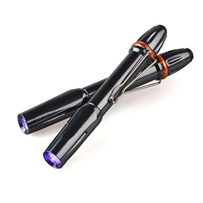 Imagen de POCKETMAN Antorcha ultravioleta luz negra Linterna Pluma Detector de UV 395nm LED (2 pack)