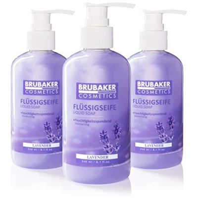 Imagen de BRUBAKER Cosmetics Jabón líquido Lavanda Para manos higiénicamente limpias Fórmula Extra Suave e Hidratante (6 x 240 ml pack)