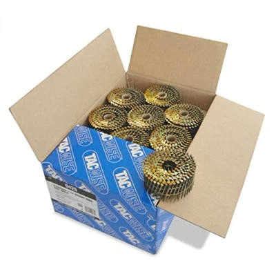 Imagen de Tacwise 0425 Clavos en Bobina Plana Sin Acabado Tipo 2,5/60 mm, Punta Diamante, Vástago Anillado, Inclinados 16, Bobinados con Alambre, Paquete de 9000