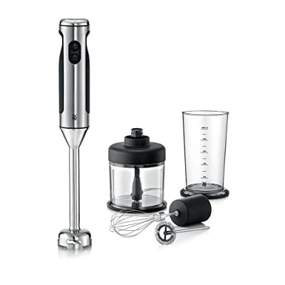 Imagen de WMF Lineo Batidora de mano 4 en 1, 700 w,vaso medidor 1 Litro, accesorio Picadora, batidor, espumador leche Acero Inoxidable cromargan