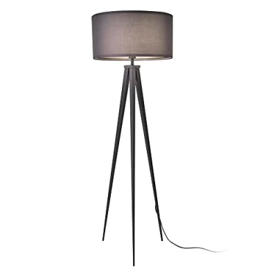 Imagen de lux.pro Lámpara de pie Trípode Faro 3 Patas Altura 153 cm Moderna Diseño Iluminación Interior Luz efectiva Gris Claro 1 x E27 60W