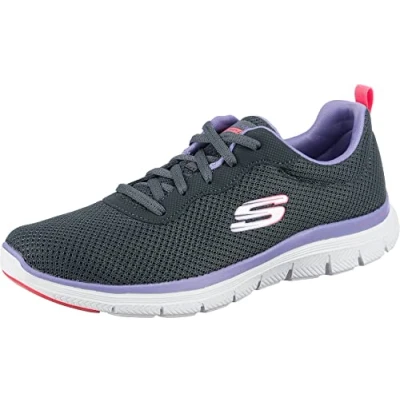 Imagen de Skechers Flex Appeal 4.0 Brilliant View, Zapatillas Mujer, Charcoal Mesh Lavender Trim, 39 EU