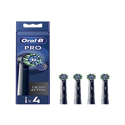 Imagen de Oral B Pro Cross Action Cabezales para cepillo de dientes eléctrico (4 unidades), color negro