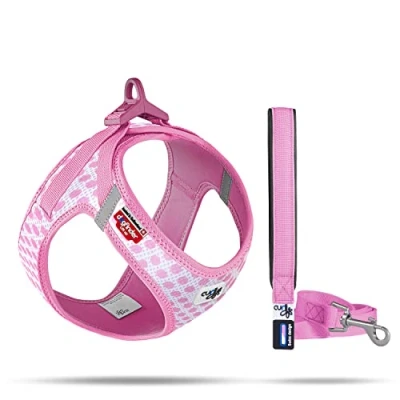 Imagen de Vest Harness curli Clasp Air Mesh Pink Circles XS &amp; Leash M