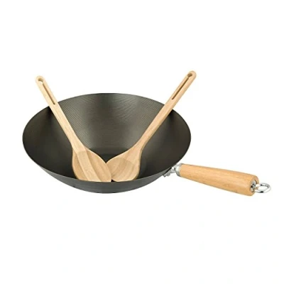 Imagen de Campingaz Wok Modulo Culinario, Acero de Carbón, Base Redonda con Utensilios Bambú, Ø 37 cm