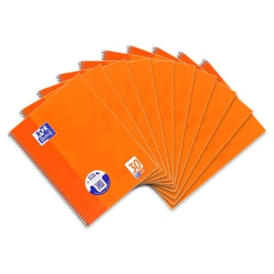 Imagen de Oxford 100050359 Cuaderno de espiral (10 unidades, 80 hojas, A4, 90 g/m²), color naranja