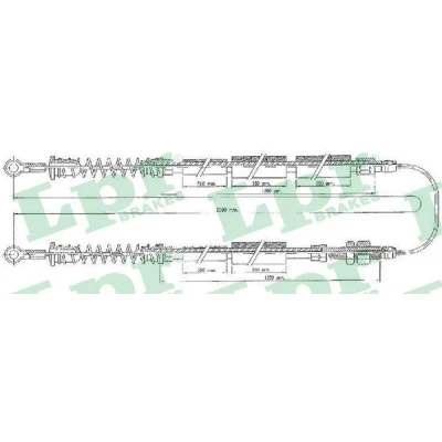 Imagen de LPR C0090B Cable de Freno Mano 3000/1250+1215 Tambor FIAT: Cinquecento