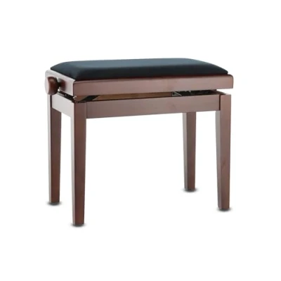 Imagen de GEWA banco de piano Deluxe, madera maciza, regulable en altura, nogal mate Y
