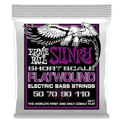 Imagen de Ernie Ball Power Slinky Flatwound Cuerdas para bajo de escala corta, entorchado plano, calibre 50 110