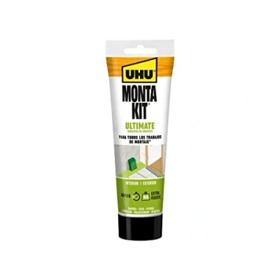 Imagen de UHU Monta Kit Ultimate, Adhesivo de Montaje Extrafuerte, Pegamento Fuerte Para Todo Sin Disolventes, Blanco, 165g