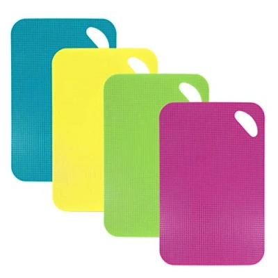 Imagen de tablas de Cortar Plástico, Conjuntos para picar Flexibles Vistoso Antibacterial antiadherente Carne Pescado Vegetales Comida Cocinada &amp; Extra 4 juegos