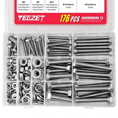 Imagen de M6 M8 M10 Tornillos Acero Inoxidable 304 Tornillo Cabeza Hexagonal Hexágono Externo Pernos y Tuercas Arandelas