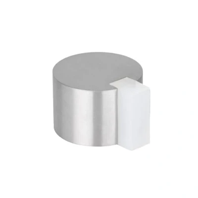 Imagen de EVI Herrajes Tope de Puerta Adhesivo 28 x 19 mm Goma Blanco Redondo Acero Inoxidable Acabado Mate Gran Adhesión 100% Funcional Mod. I 193/28 B