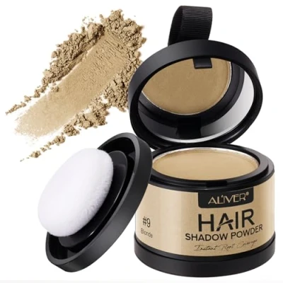 Imagen de Sombra para el Cabello, Retoca Raices Corrector Polvo Cubrir las Sombras Cabello Impermeable Uso Rellenar Debilitado (Oro Medio)