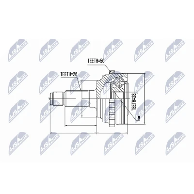 Imagen de NTY NPZ HD 036 Junta Homocinética lado de rueda HONDA: CIVIC 7 Hatchback
