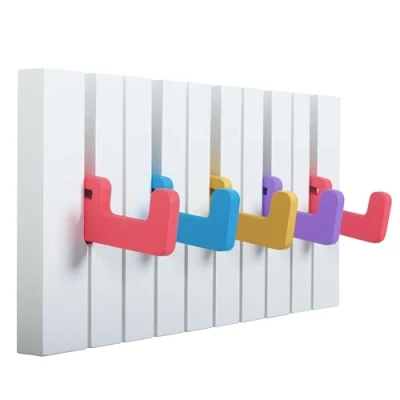 Imagen de RICOO Perchero de Pared, Gancho Ropa para Niños, WM1885 S, Colorido, Diseño Elegante, Perfecto Cualquier Habitación, 29x15x2cm