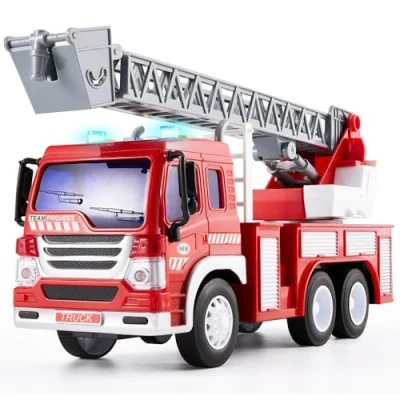 Imagen de HERSITY Coche Bomberos Juguete Grande, Camión con Luces y Sonidos, Rescate Bombero Vehículos de Servicio, Camion Gigante Regalos para Niños Niñas 3 4 5 Años